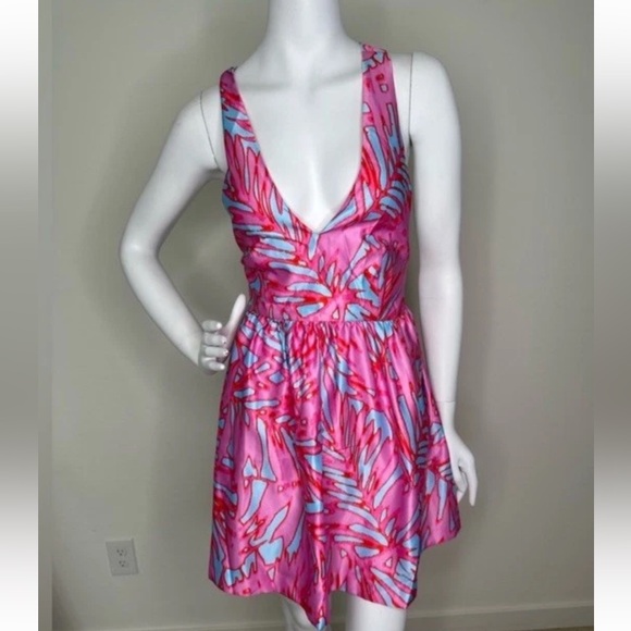 Romeo & Juliet Couture Dresses & Skirts - ROMEO + JULIET COUTURE PINK TURQUOISE CRISS CROSS BACK SLEEVELESS MINI DRESS M
